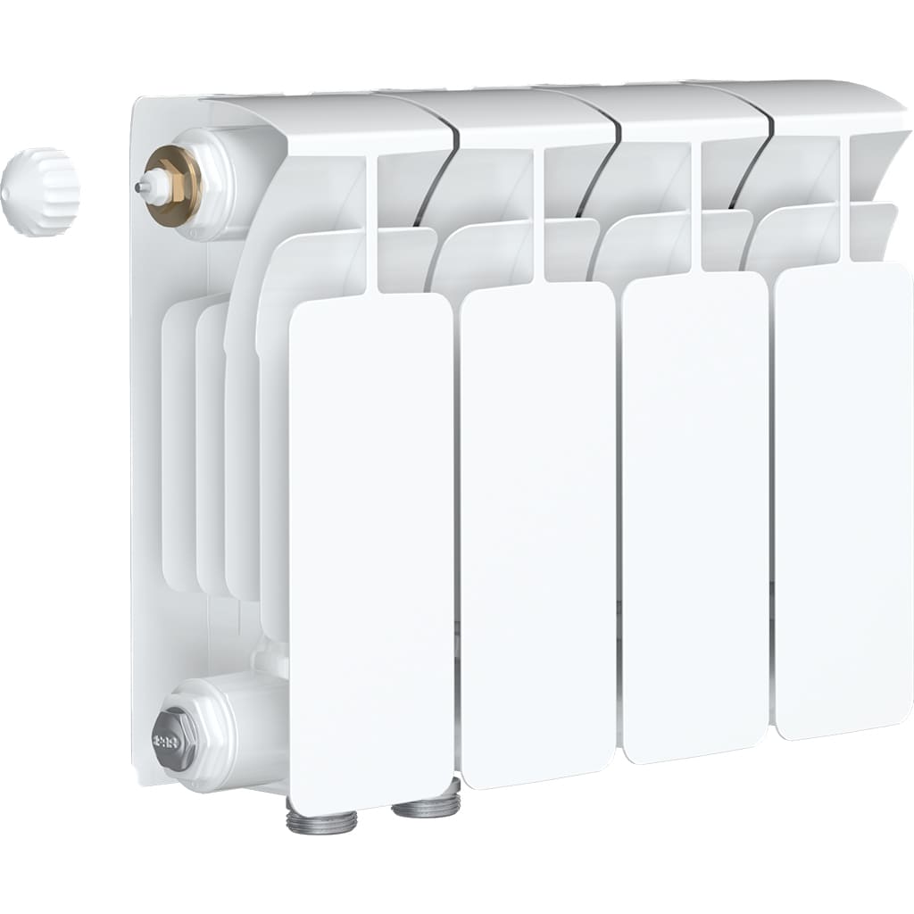 Радиатор биметаллический RIFAR BASE VENTIL 200 BVL 4 секции нижнее левое подключение (белый RAL 9016), 1RB20.VL-4