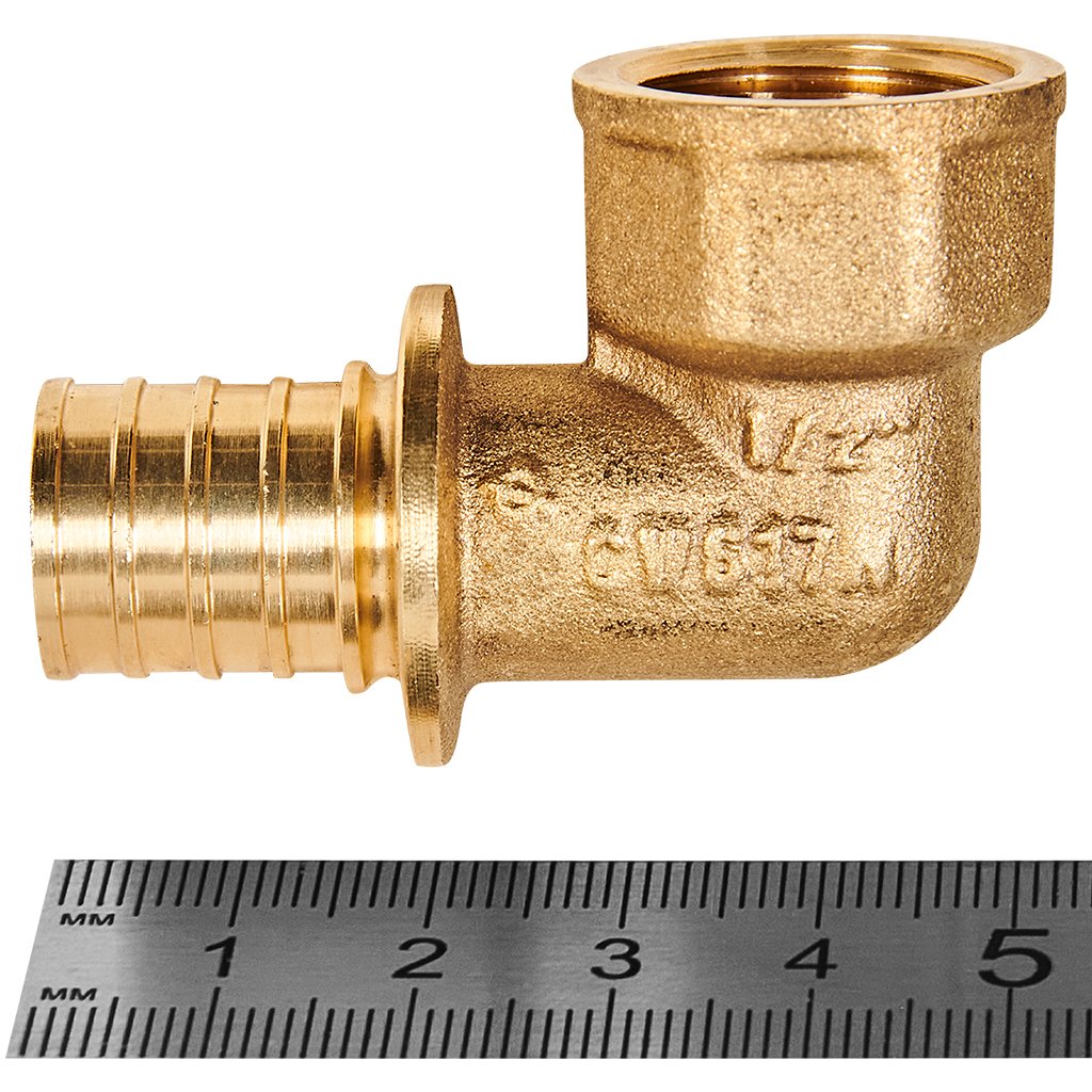 Угольник-переходник с внутренней резьбой ROMMER 16xG 1/2 для труб из сшитого полиэтилена аксиальный, RFA-0006-001612