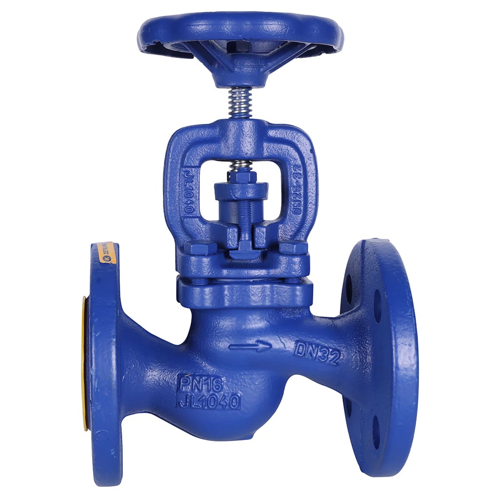 Клапан запорный ZETKAMA 215A Ду32 Ру16 фланцевый из чугуна, 215A032C00