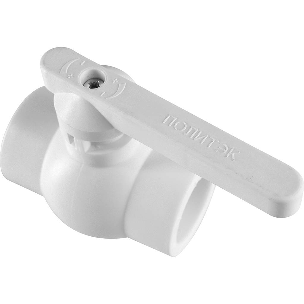 Кран шаровой Политэк d=32 для полипропиленовых труб под сварку (цвет белый), 9900000032