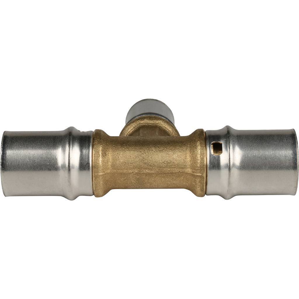 Тройник переходной STOUT 20х16х20 для металлопластиковых труб прессовой, SFP-0005-201620