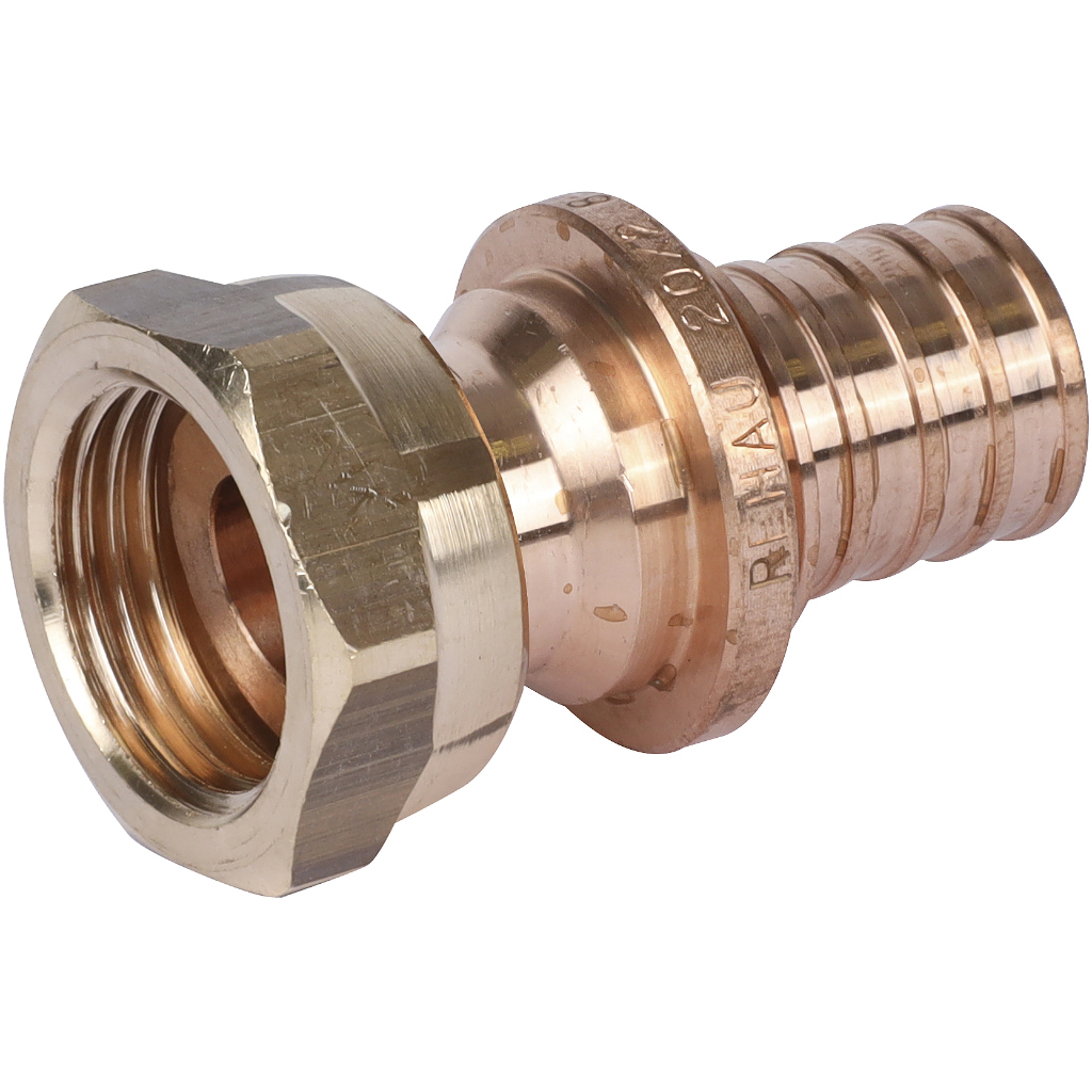 Переходник РЕХАУ RAUTITAN с накидной гайкой 20-G 1/2 RX+ для труб из сшитого полиэтилена аксиальный, 14563371001