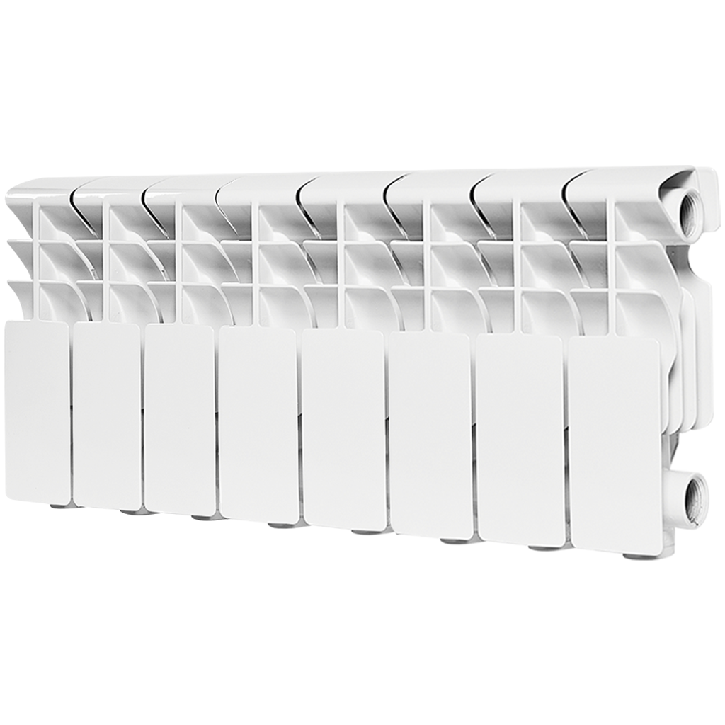 Радиатор алюминиевый ROMMER Plus 200 8 секций боковое подключение (RAL9016), RAL-3210-020008