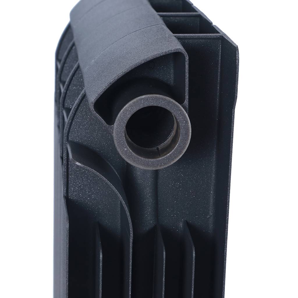 Радиатор биметаллический Global STYLE PLUS 500 8 секции боковое подключение (цвет cod.07 grigio scuro opaco mettalizzato 2748 (черный)), 155263