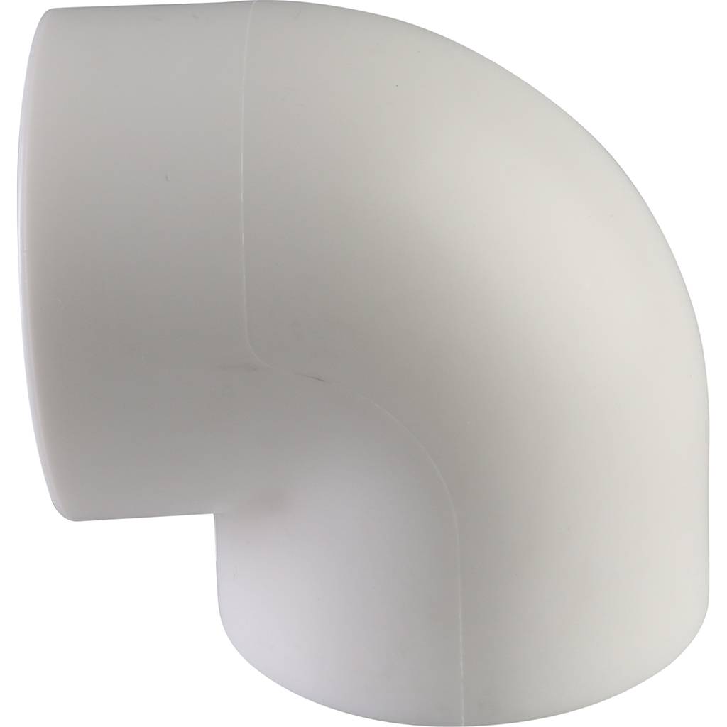 Угольник Политэк d=50 90* для полипропиленовых труб под сварку (цвет белый), 9000000350