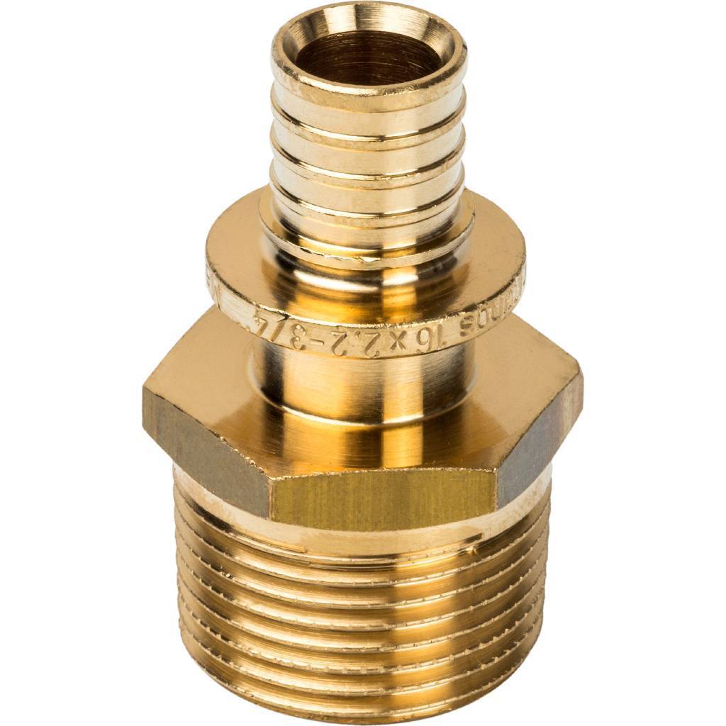 Переходник STOUT с наружной резьбой 16xR 3/4 для труб из сшитого полиэтилена аксиальный, SFA-0001-001634