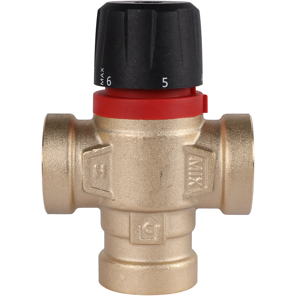 Термостатический смесительный клапан для систем отопления и ГВС ROMMER 3/4 ВР 35-60°С KV 1,6 (боковое смешивание)