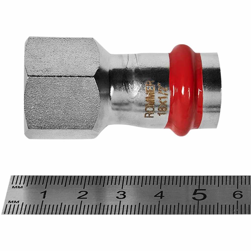 Переходник ROMMER ВПр-ВР, 18х1/2, из нержавеющей стали прессовой, RSS-1022-001812