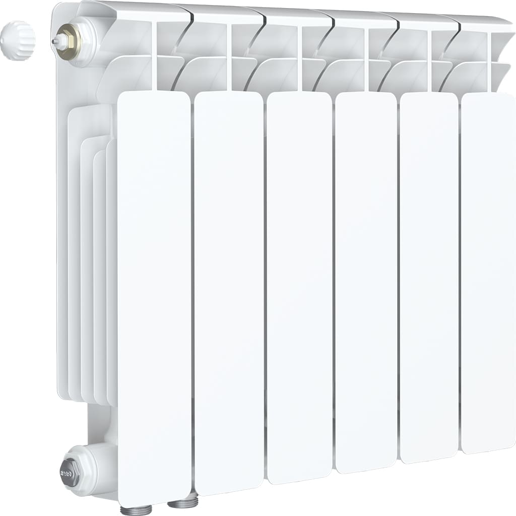Радиатор биметаллический RIFAR BASE VENTIL 350 BVL 6 секций нижнее левое подключение (белый RAL 9016), 1RB35.VL-6