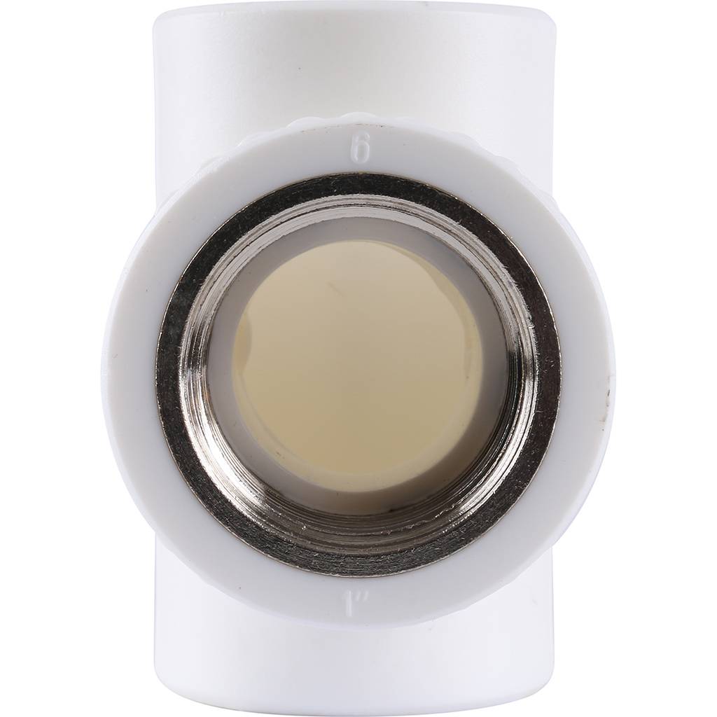 Тройник Kalde с внутренней резьбой 32х1 для полипропиленовых труб под сварку (цвет белый), 3222-tfo-321032