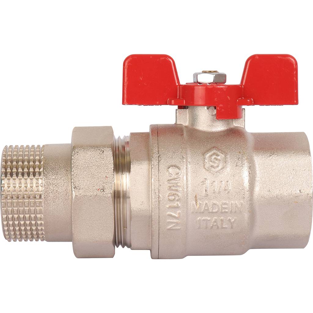 Кран шаровой STOUT полнопроходной с американкой , ВР/НР, ручка бабочка 1 1/4 (EPDM), SVB-1007-000032