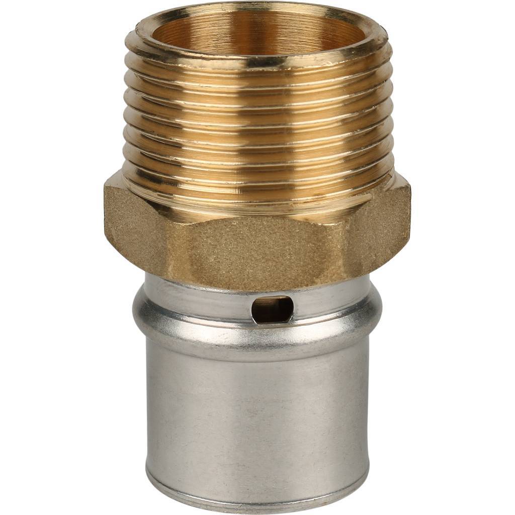 Переходник STOUT с наружной резьбой 1 х26 для металлопластиковых труб прессовой, SFP-0001-000126