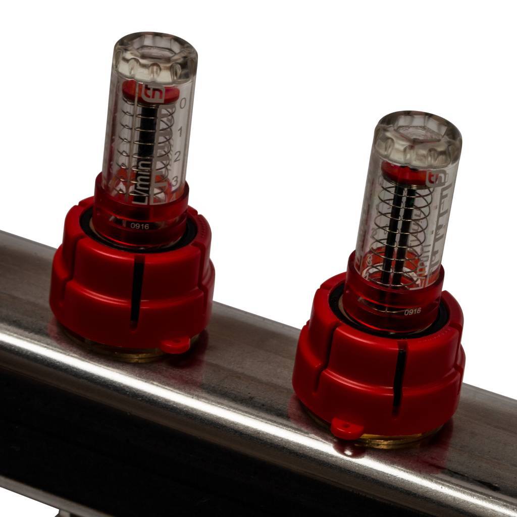 Коллектор из нержавеющей стали с расходомерами STOUT 10 выходов, SMS 0917 000010