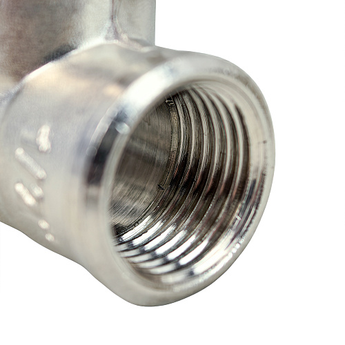 Угольник, латунь, внутренняя/внутренняя резьба 1/2х90°, никель, РТП