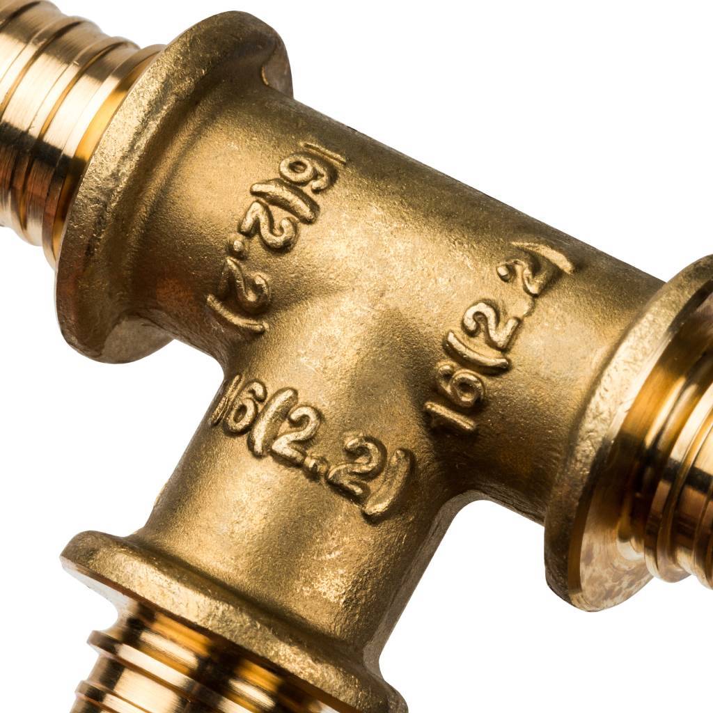 Тройник STOUT равнопроходный 16x16x16 для труб из сшитого полиэтилена аксиальный, SFA-0013-000016