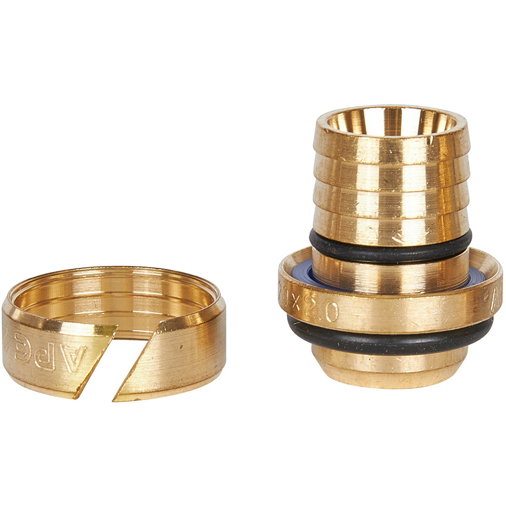 Муфта STOUT соединительная переходная 20x16 для металлопластиковых труб винтовой, SFS-0004-002016