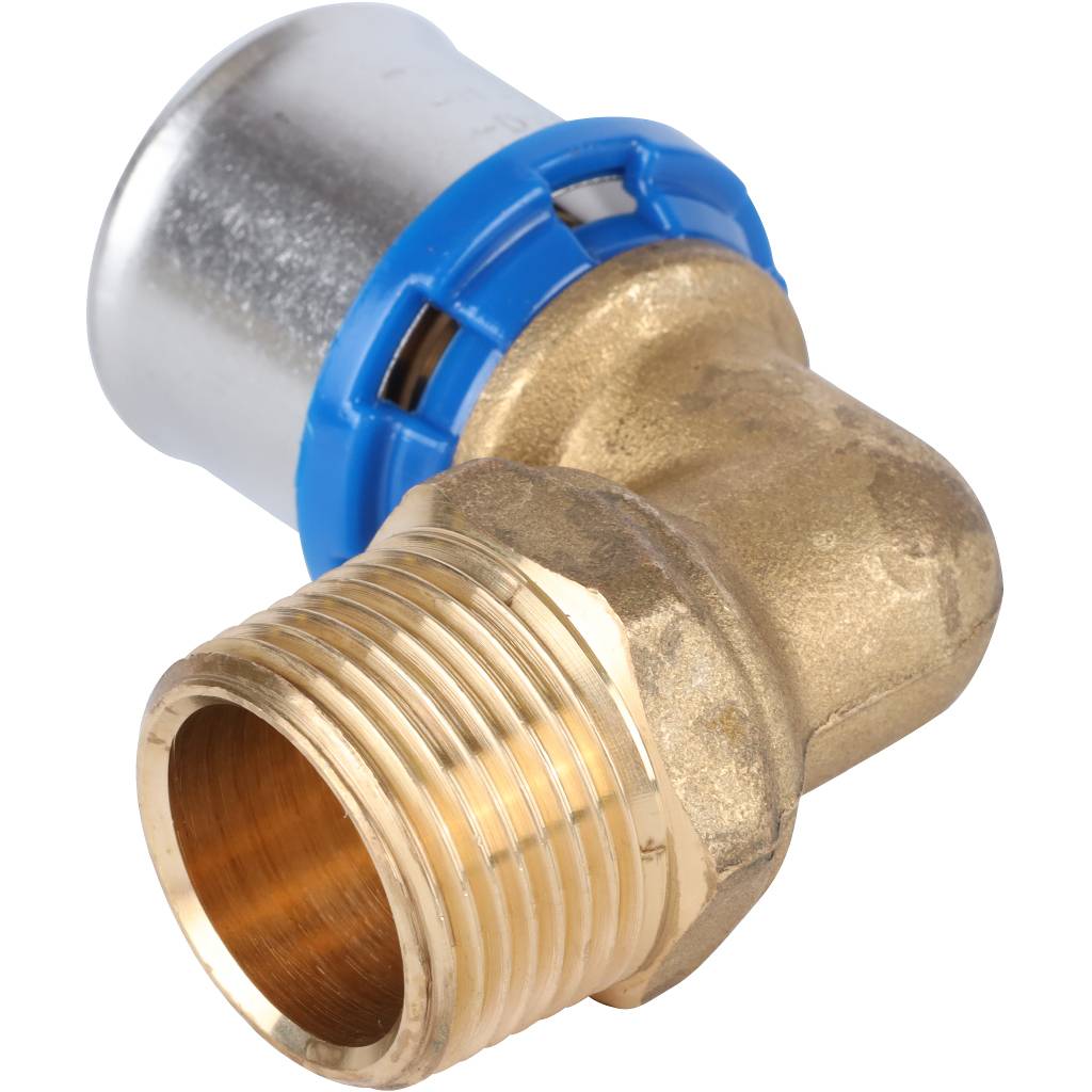 Угольник-переходник APE с наружной резьбой 3/4 х26 для металлопластиковых труб прессовой, ARL3004300