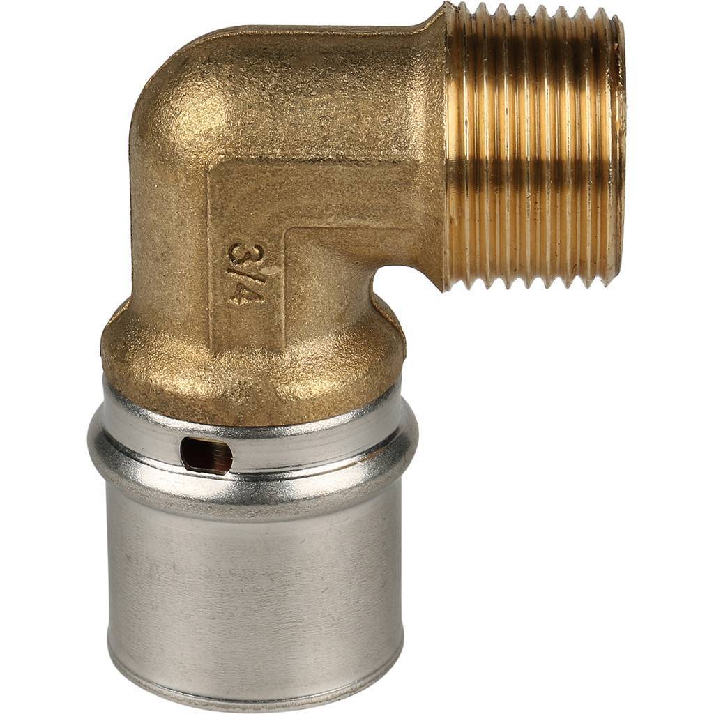 Угольник-переходник STOUT с наружной резьбой 3/4 х26 для металлопластиковых труб прессовой, SFP-0011-003426