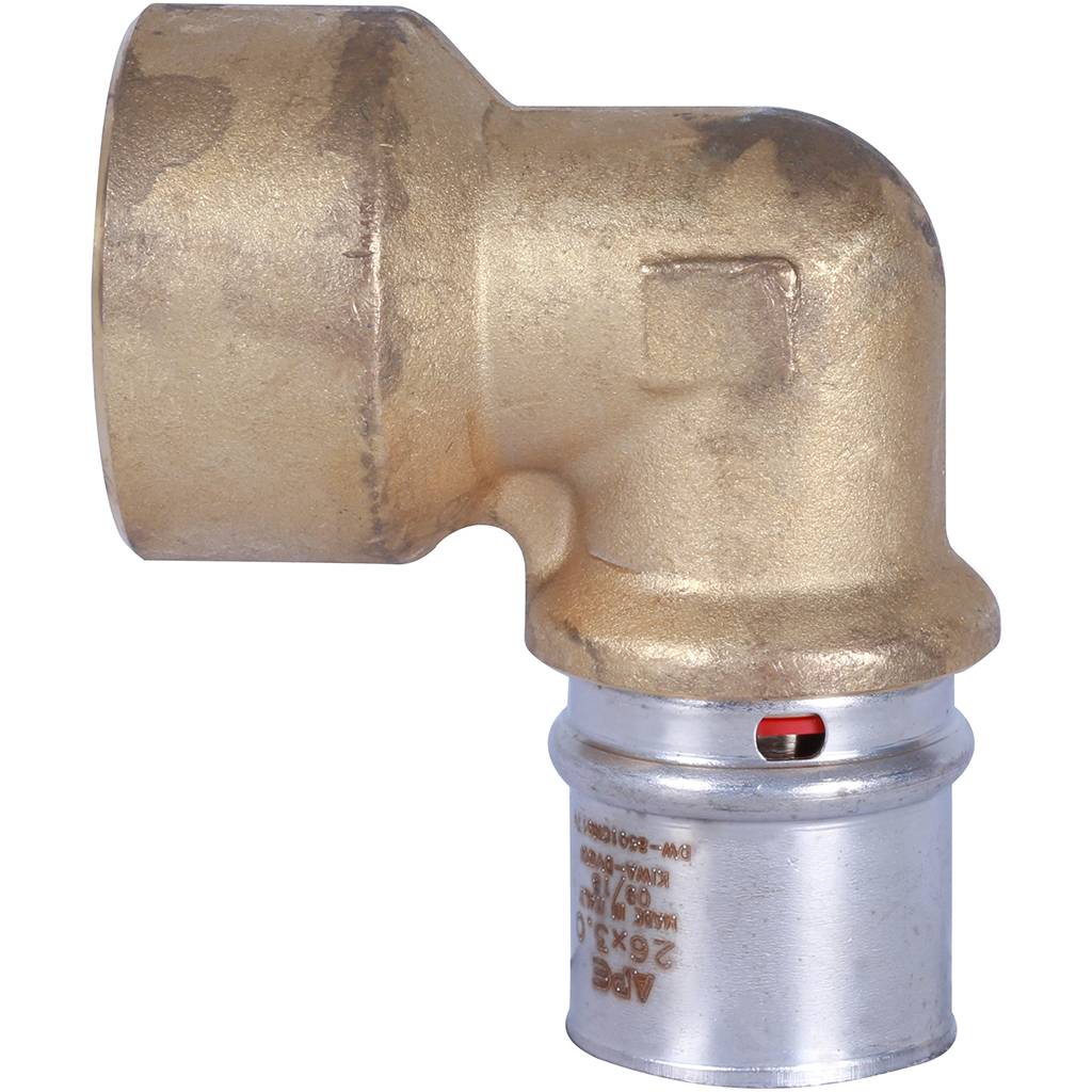 Угольник-переходник STOUT с внутренней резьбой 1 х26 для металлопластиковых труб прессовой, SFP-0010-000126