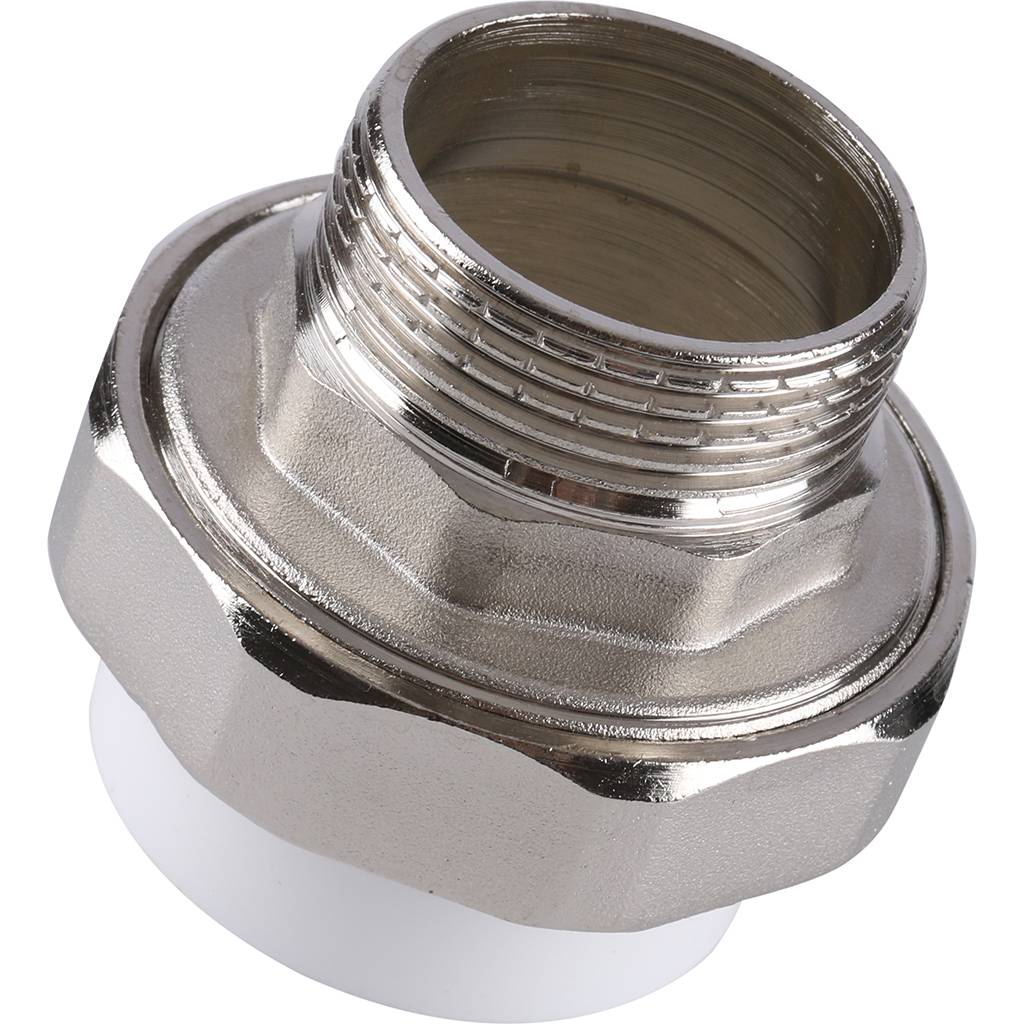 Муфта разъемная Kalde с наружной резьбой 40х1 1/4 для полипропиленовых труб под сварку (цвет белый), 3252-tum-401a00