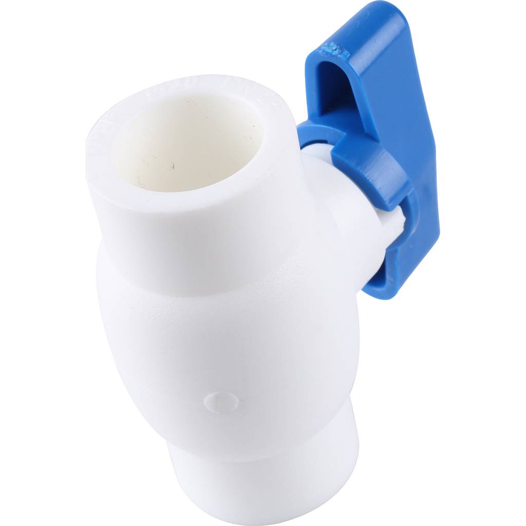 Мини-кран шаровой Kalde для полипропиленовых труб d=20 для полипропиленовых труб под сварку (цвет белый), 3242-vlm-200001