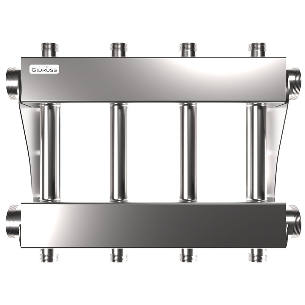 Модульный коллектор GIDRUSS MKSS-250-4DU (до 250 кВт, 2 магистр. подкл. G 2, 2 контура G 1 вверх и 2 вниз)
