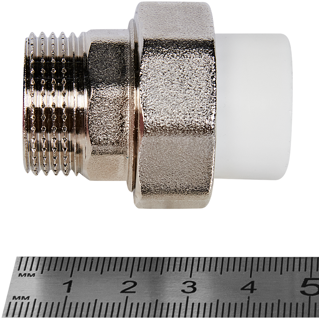 Муфта комбинированная Pro Aqua d=20-1 PP-R разъемная (американка) НР Белая