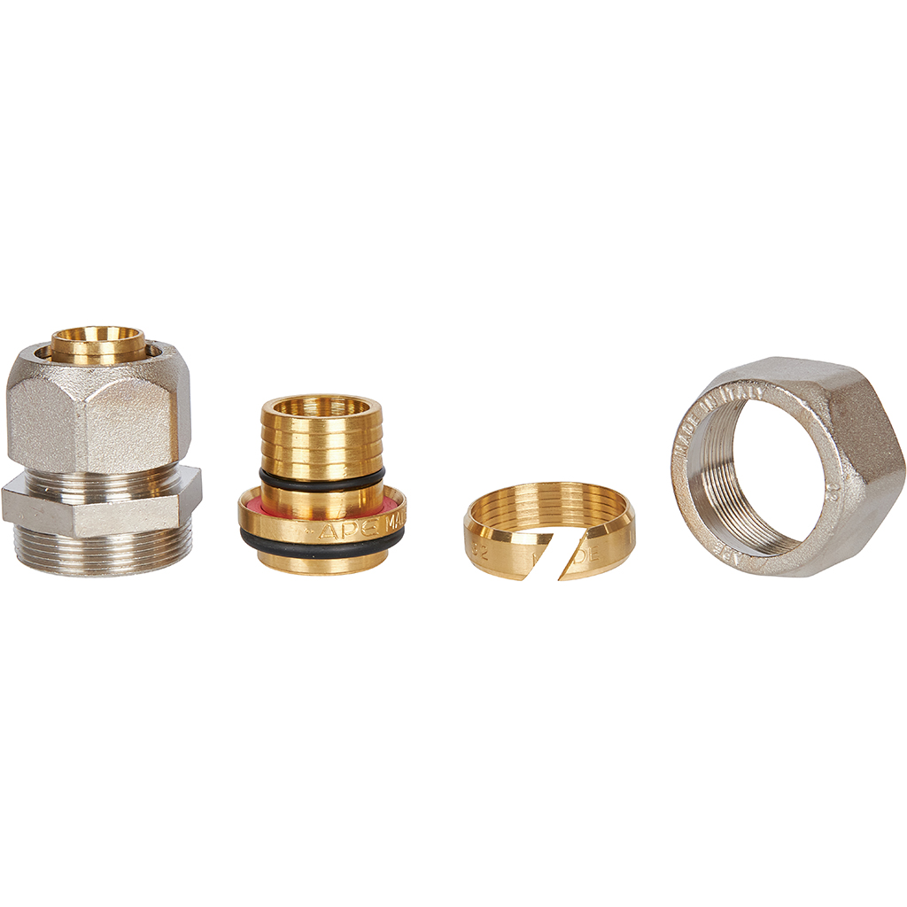 Муфта STOUT соединительная переходная 32x26 для металлопластиковых труб винтовой, SFS-0004-003226