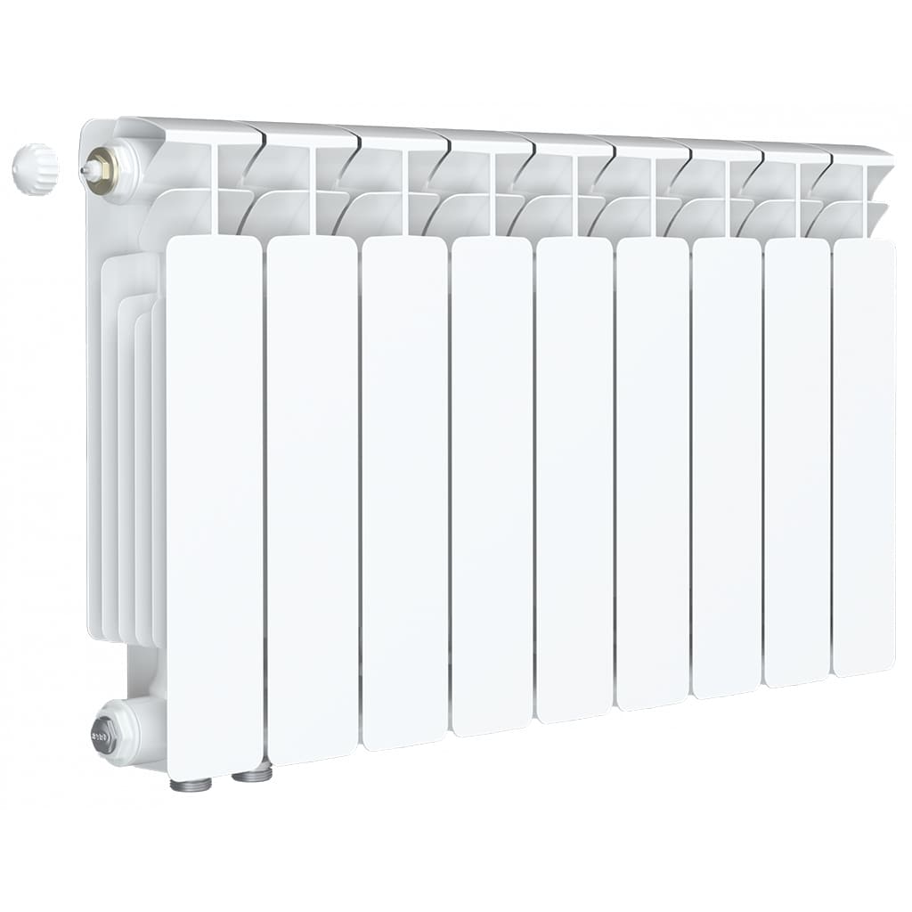 Радиатор биметаллический RIFAR BASE VENTIL 350 BVL 9 секций нижнее левое подключение (белый RAL 9016), 1RB35.VL-9