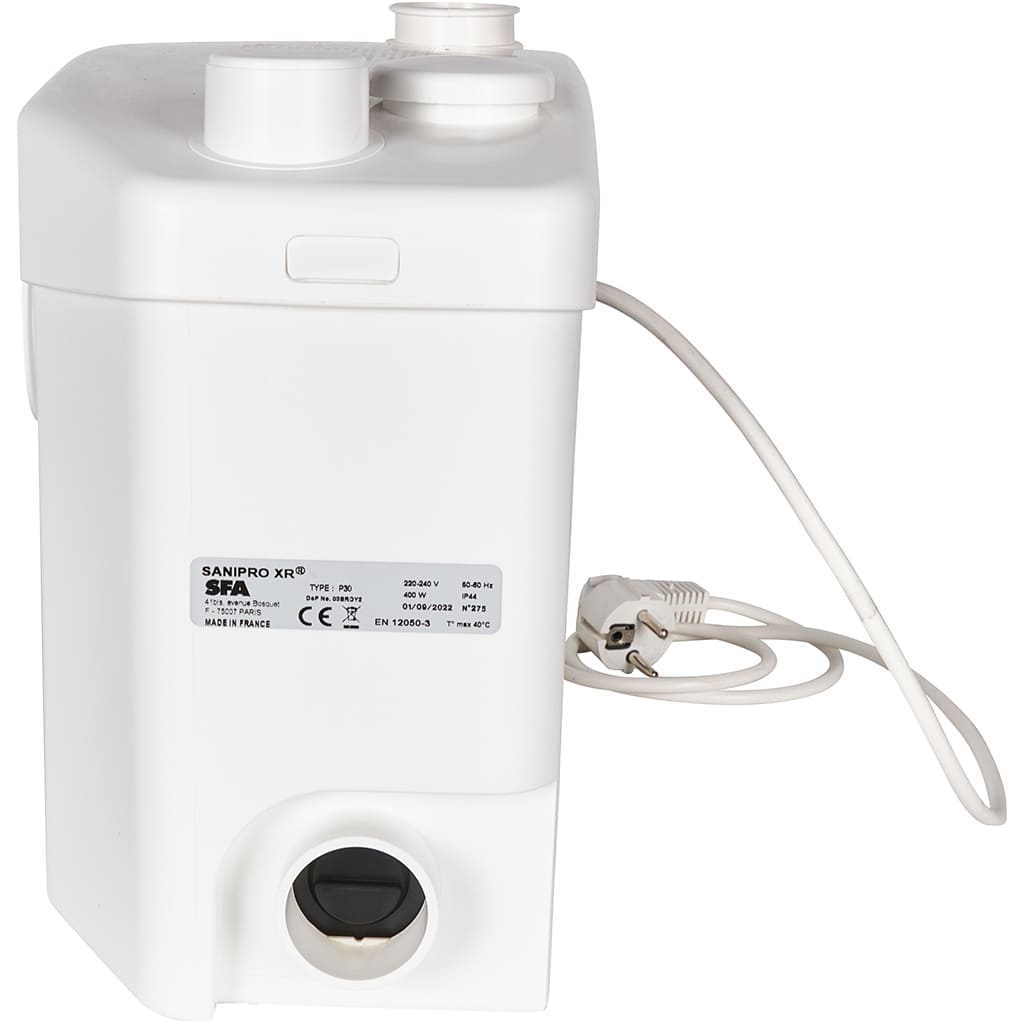 Малошумный канализационный насос SFA SANIPRO XR с измельчителем, 4 подкл, Tmax-50°C, P30