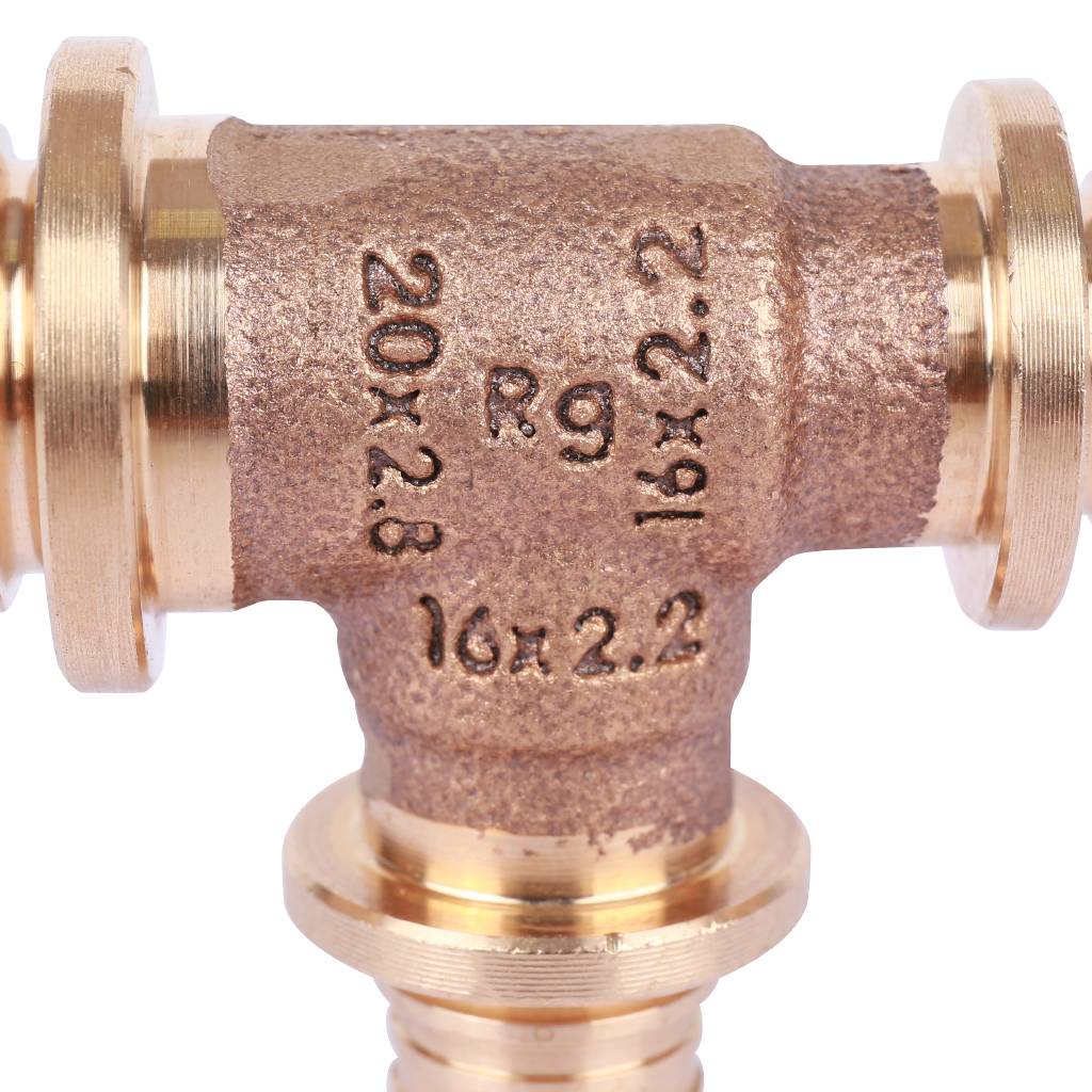 Тройник РЕХАУ RAUTITAN PLATINUM с уменьшенным боковым и торцевым проходами 20-16-16 RX для труб из сшитого полиэтилена аксиальный