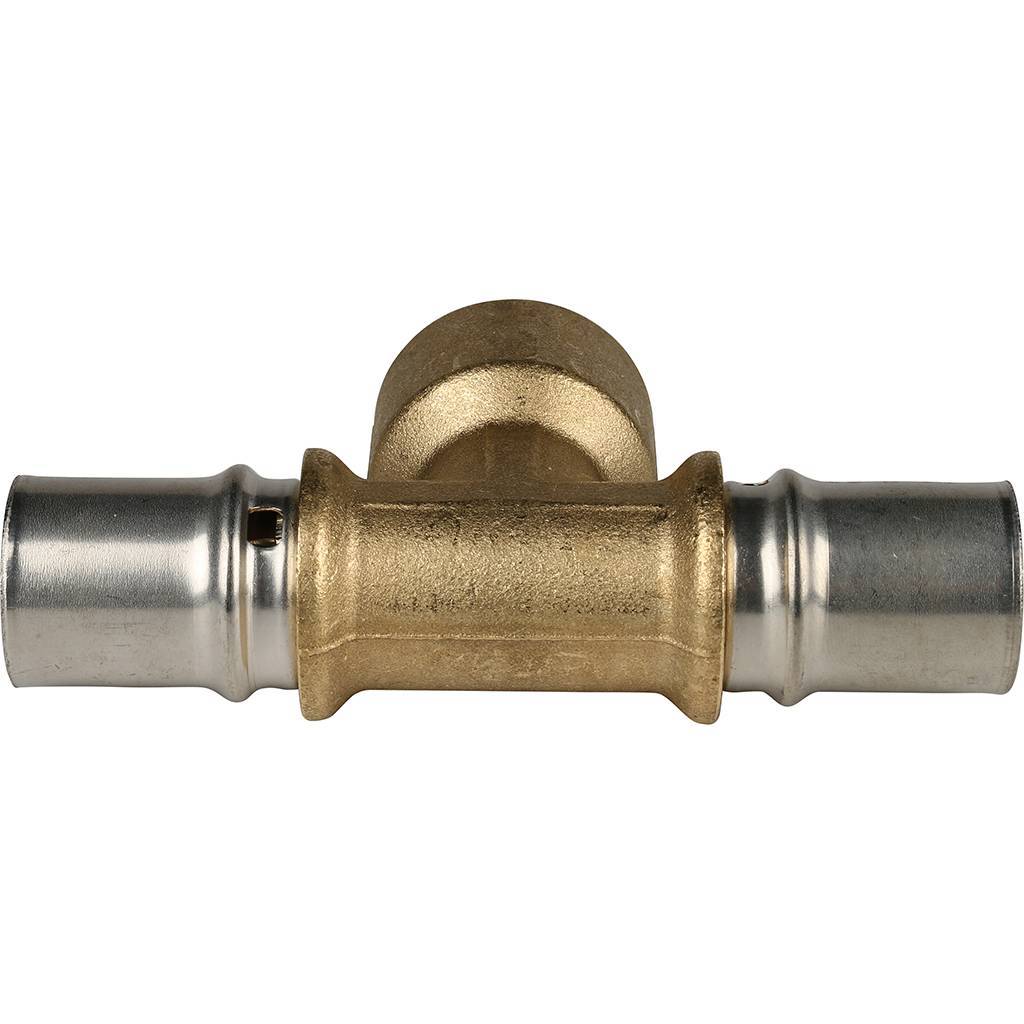 Тройник-переходник STOUT с внутренней резьбой 20х3/4 х20 для металлопластиковых труб прессовой, SFP-0007-003420