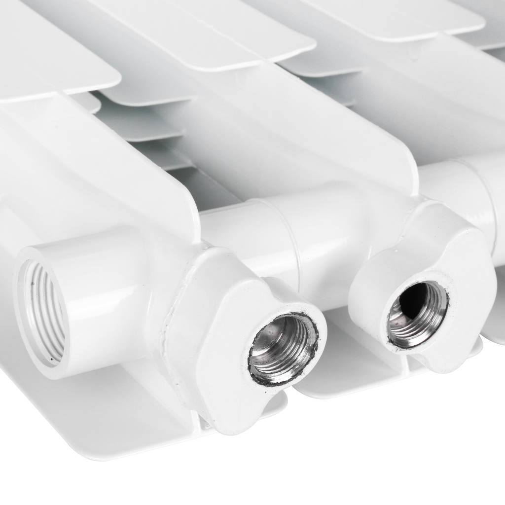 Радиатор алюминиевый STOUT Bravo 500 14 секции нижнее правое подключение (белый RAL 9010), SRA-0120-050014