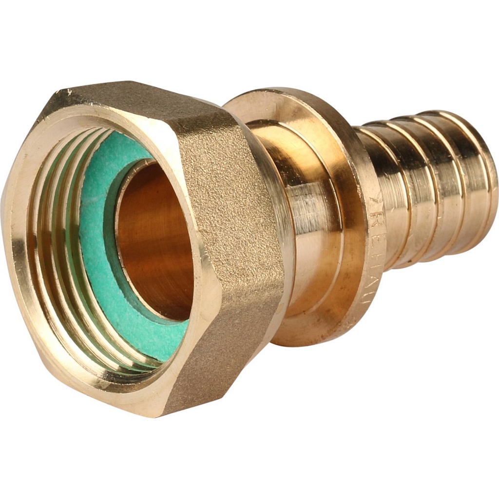 Переходник РЕХАУ RAUTITAN с накидной гайкой 25-G 1 RX+ для труб из сшитого полиэтилена аксиальный, 14563401001