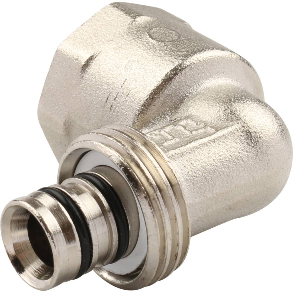 Угольник TIEMME с внутренней резьбой (16х2.0х1/2) для металлопластиковых труб винтовой, 1600006