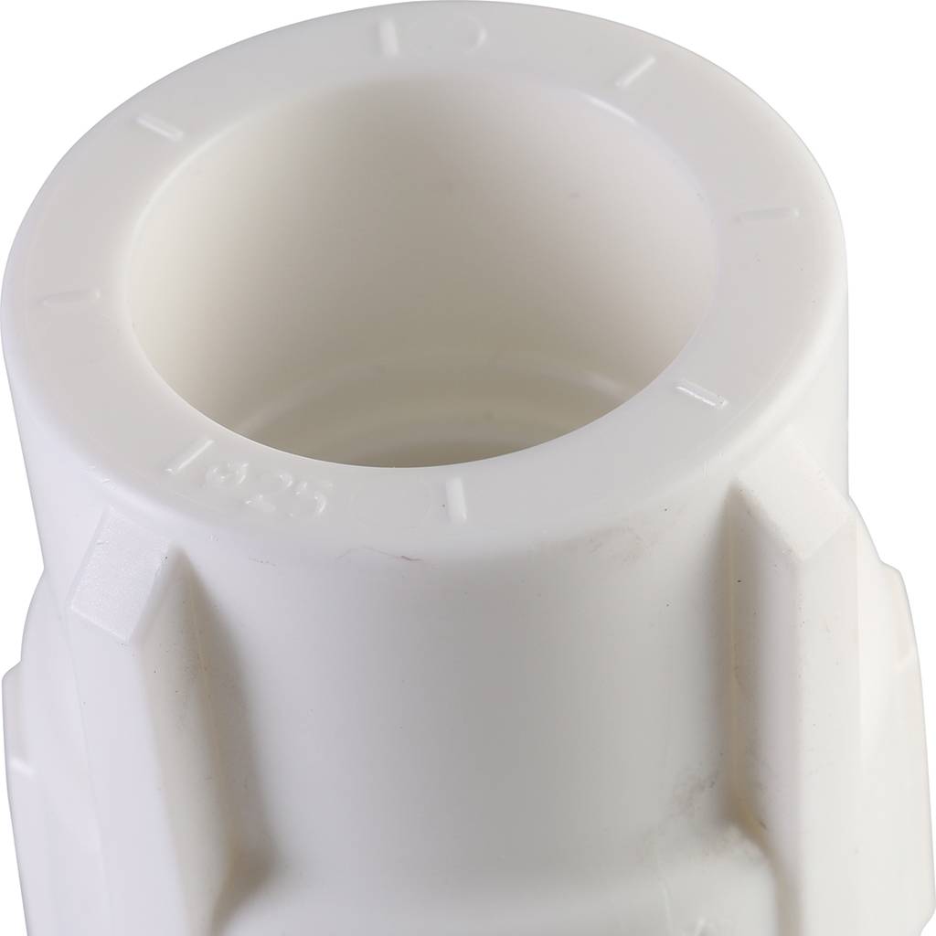 Муфта комбинированная Политэк 25х3/4 внутр. резьба для полипропиленовых труб под сварку (цвет белый), 9100002534