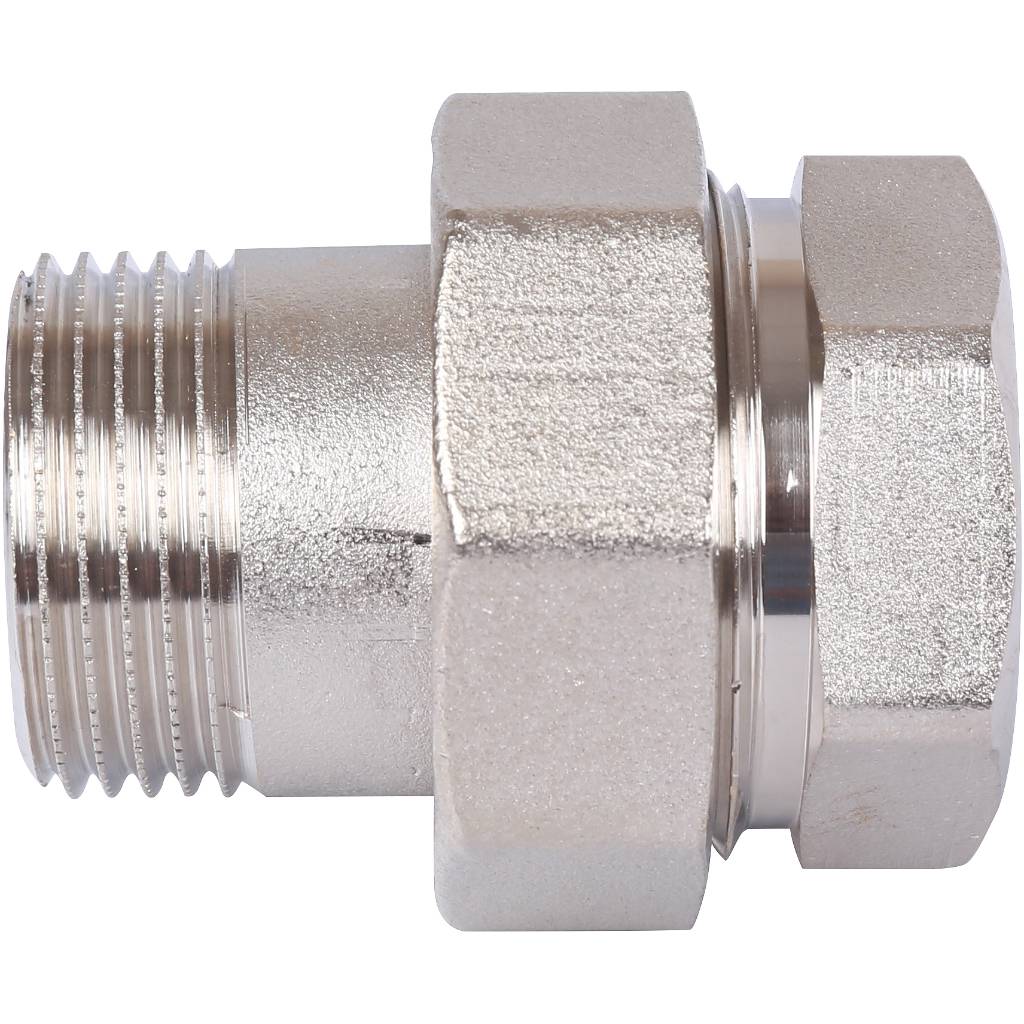 Разъемное соединение STOUT американка ВН 1 никелированное, уплотнение под гайкой по плоскости, SFT-0045-000001