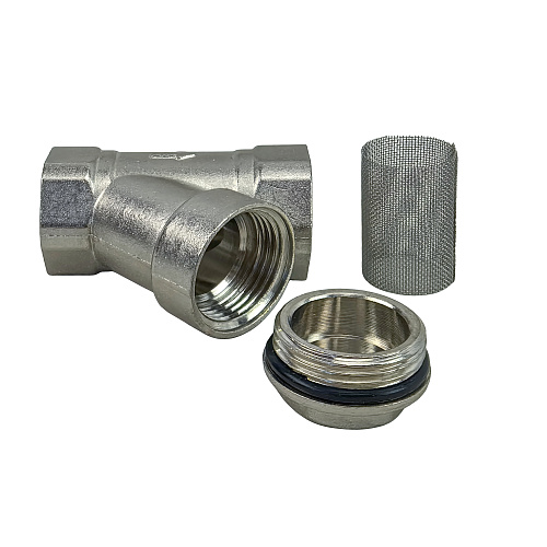 Фильтр, латунь, внутренняя/внутренняя резьба 3/4х45°, никель, RTP