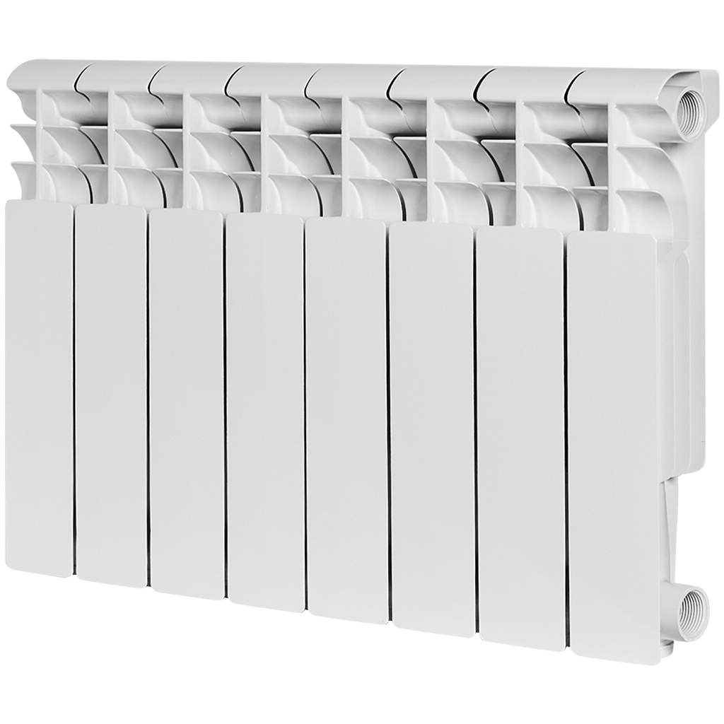 Радиатор алюминиевый ROMMER Profi 350 8 секций (AL350-80-80-080) боковое подключение (RAL9016), RAL-1210-035008