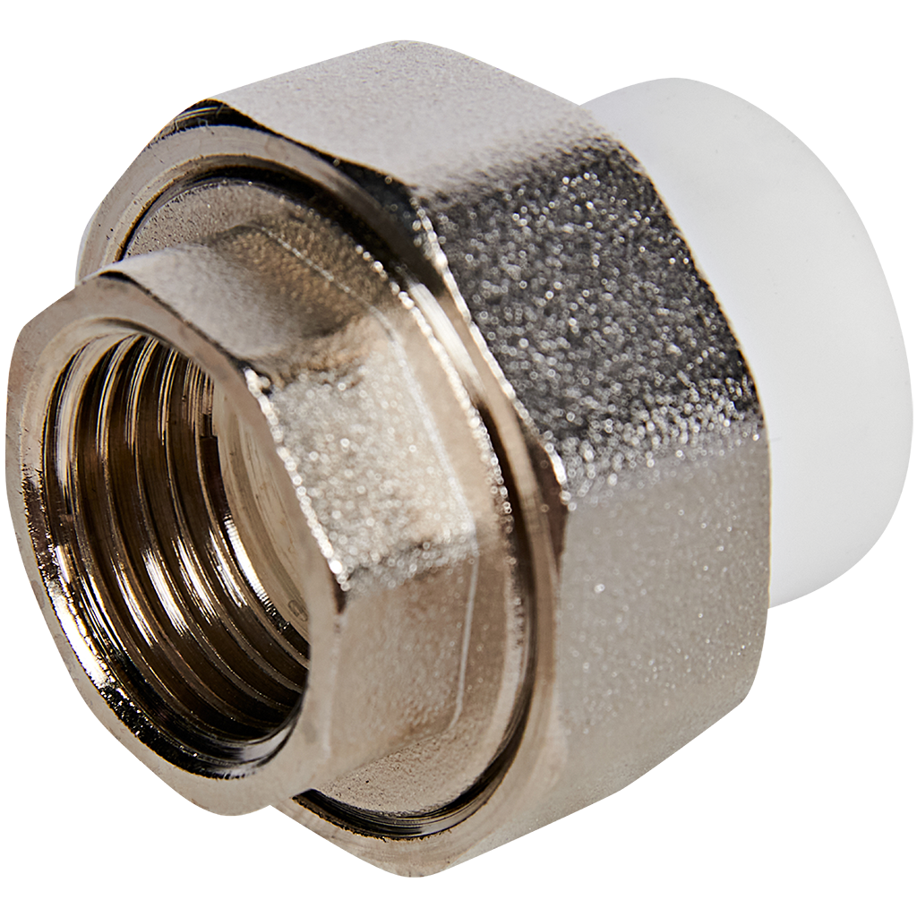 Муфта комбинированная Pro Aqua d=20-1 PP-R разъемная (американка) ВР Белая