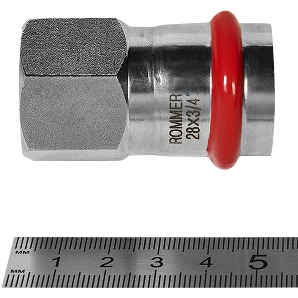 Переходник-ВР ROMMER 28х3/4 из нержавеющей стали прессовой
