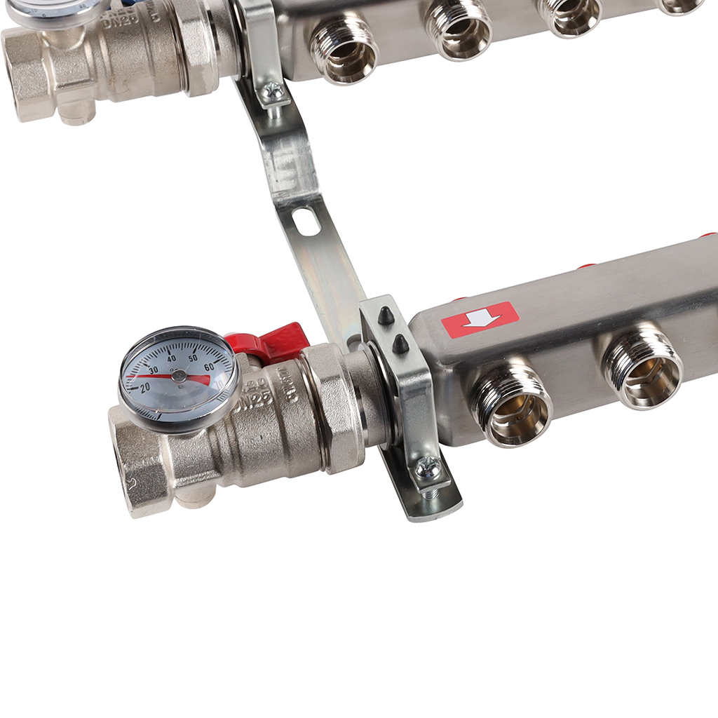 Коллектор из нержавеющей стали в сборе без расходомеров ROMMER 11 выходов, RMS-3210-000011