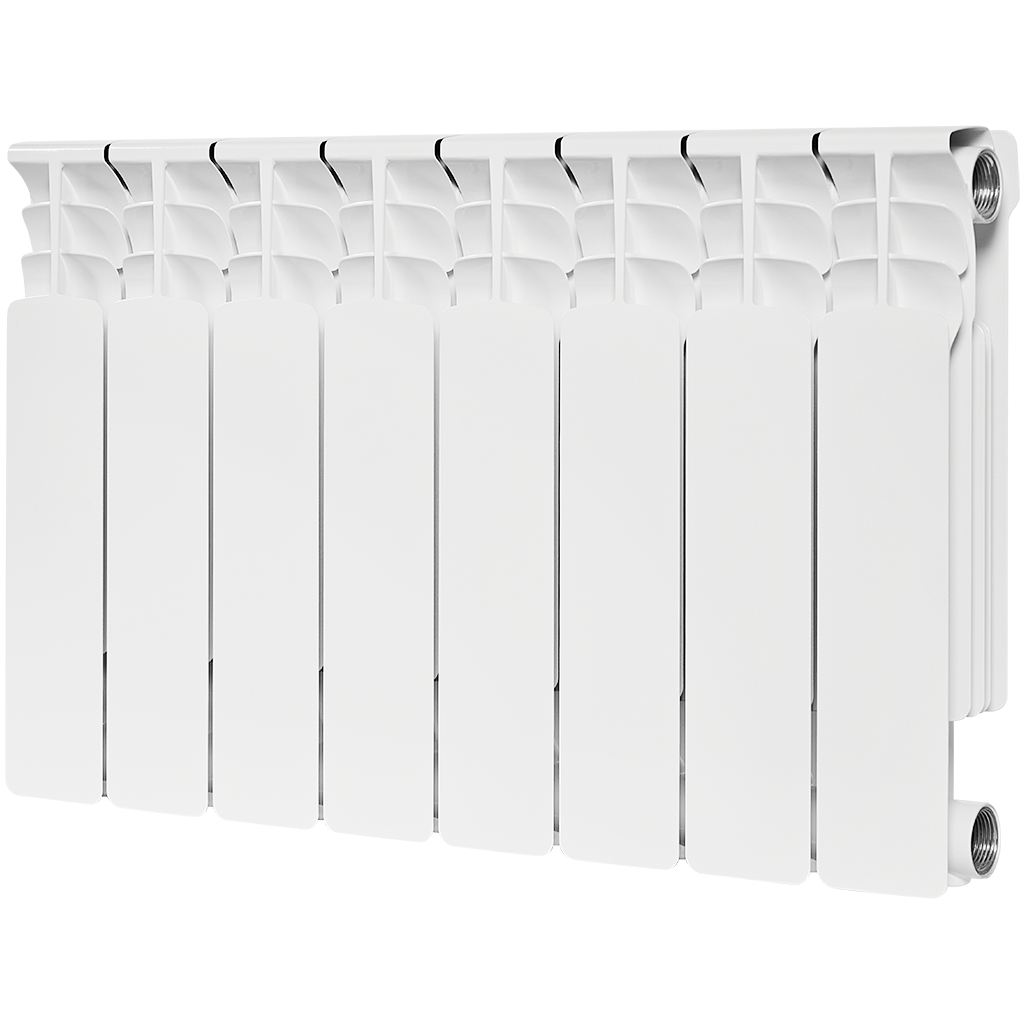 Радиатор биметаллический STOUT Space 350 8 секций боковое подключение RAL9016, SRB-0310-035008