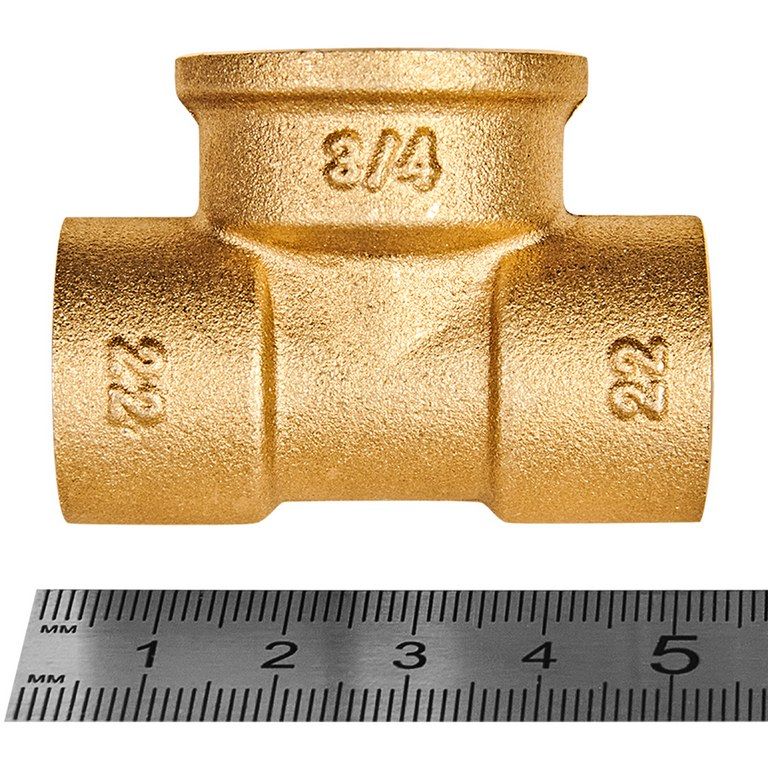 Тройник JINTIAN ВП-ВР-ВП 22x3/4x22 из латуни под пайку JT-141302234