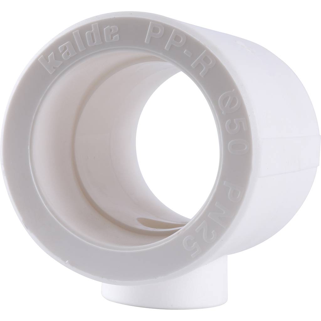 Тройник переходной Kalde 50x20x50 для полипропиленовых труб под сварку (цвет белый)