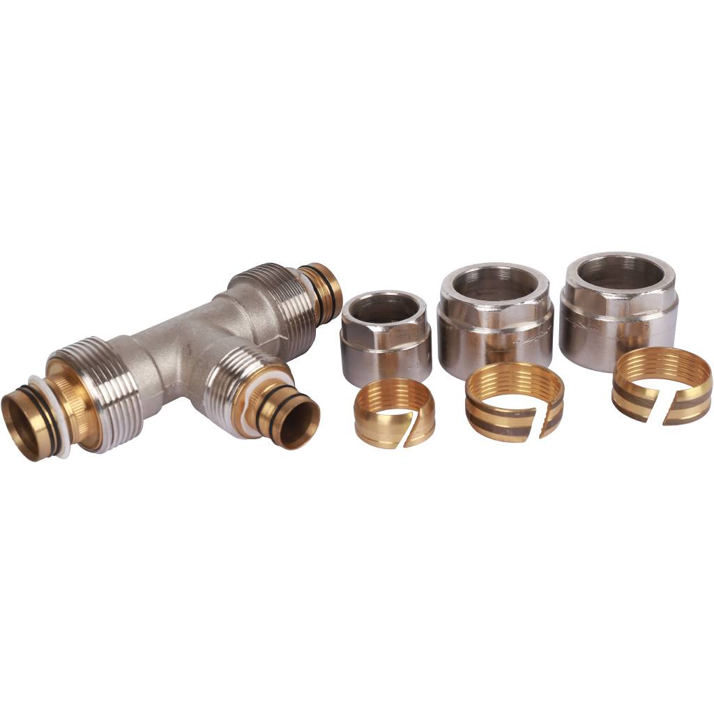 Тройник переходной Prandelli Multyrama (32.3х26.3х32.3) для металлопластиковых труб винтовой, 103.31.76.7