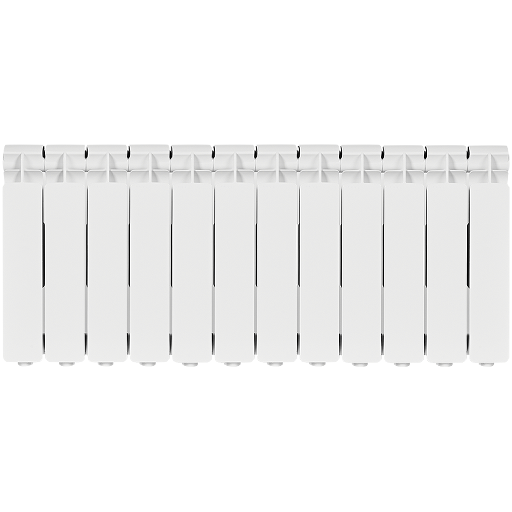 Радиатор алюминиевый STOUT Bravo 350 12 секций боковое подключение RAL9010, SRA-0110-035012