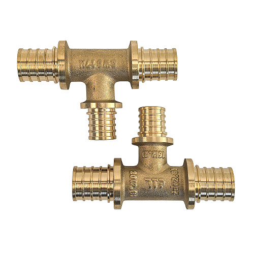 Тройник переходной аксиальный, латунь,20х16х20, желтый, RTP