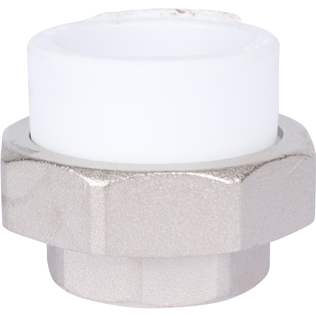 Муфта разъемная Политэк 40х1 1/4 с внутренней резьбой для полипропиленовых труб под сварку (цвет белый)