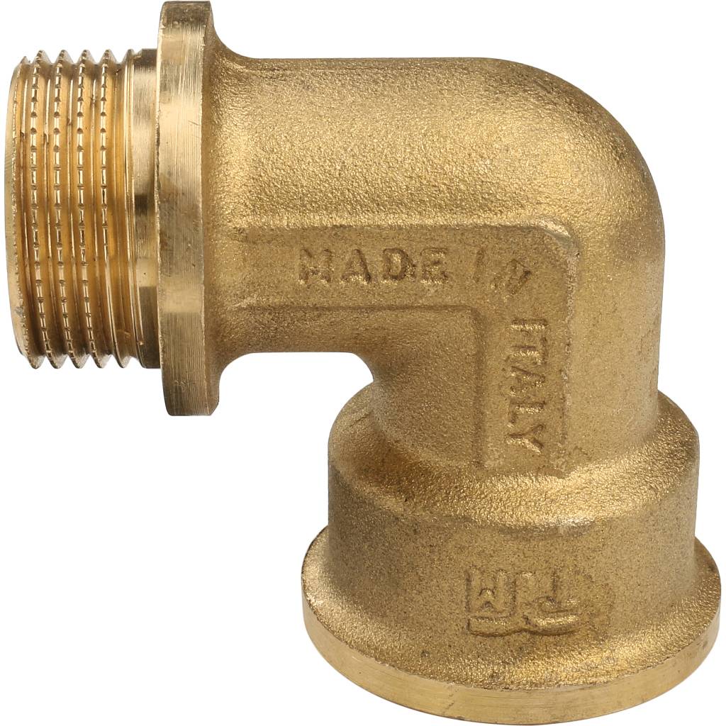 Угольник TIEMME НВ с упором 3/4х3/4 для стальных труб резьбовой, 1500064